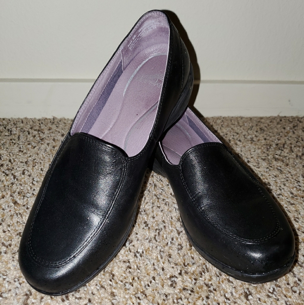 Dansko black slip on shoes